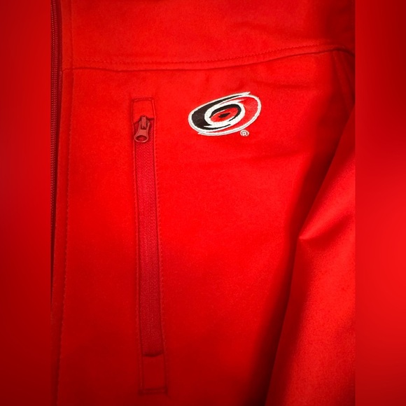Men’s NHL Carolina Hurricanes Red Logo Full Zip Warm Front Pouch Jacket size L - Picture 3 of 13